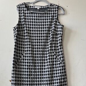 Joan Rivers houndstooth knee length sheath dress size M; career style